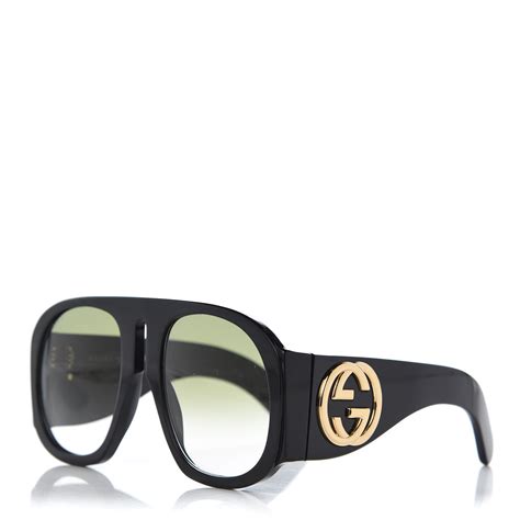 gucci black aviators|gucci oversized acetate aviator sunglasses.